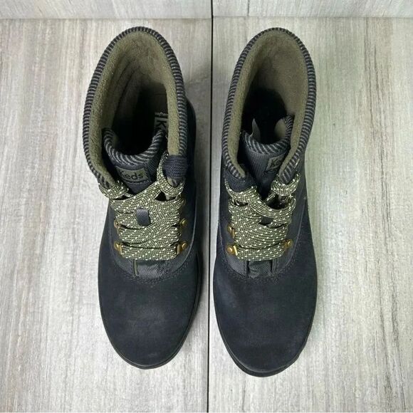 Keds Black Suede & Splash Mix Camp Boot Lace Up Round Toe wh65517 Womens Size 9 - Picture 8 of 9